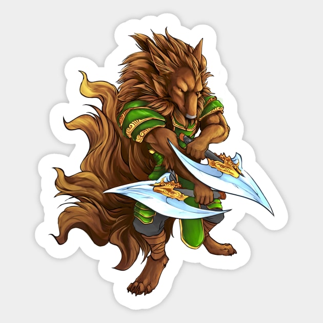 Tribal Wolf Sticker by Dragonpunk